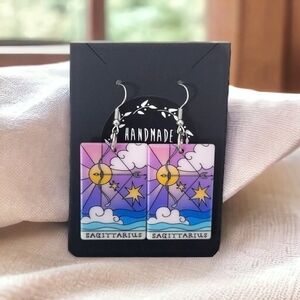 Handcrafted Acrylic Sagittarius Earrings